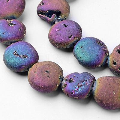 Electroplated Natural Quartz Crystal Beads Strands G-P149-02B-1