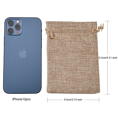 Polyester Imitation Burlap Packing Pouches Drawstring Bags X-ABAG-R004-14x10cm-05-1
