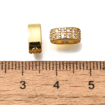 Rack Plating Brass Micro Pave Cubic Zirconia Connector Charms KK-M313-03G-1
