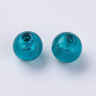 Handmade Silver Foil Lampwork Beads LAMP-J089-P11-1