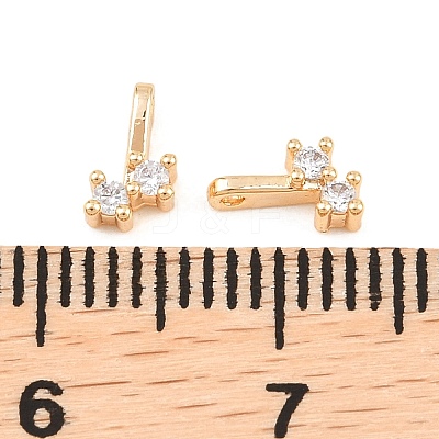Brass Micro Pave Cubic Zirconia Charms KK-H538-19B-G-1