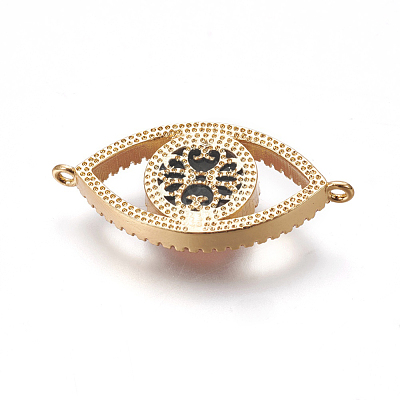 Brass Micro Pave Cubic Zirconia Links connectors G-P421-B02-1
