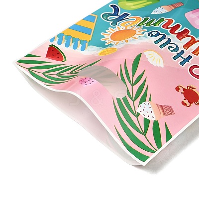 50Pcs 4 Styles Hawaiian Vacation Printed Plastic Gift Storage Tote Bags PL-CBAAD12-06-1