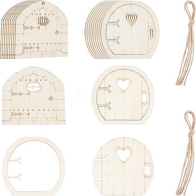 20 Pcs 2 Styles Natural Wood Cabochons WOOD-NB0001-72-1