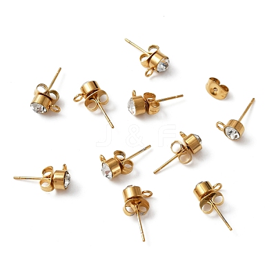 304 Stainless Steel Stud Earrings Findings STAS-WH0029-44C-G-1