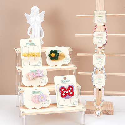 150Pcs 3 Styles Paper Hair Clip Display Cards CDIS-NB0001-37-1