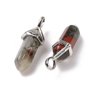 Natural Bloodstone Pointed Pendants G-K329-46P-1