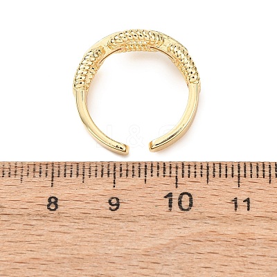 Brass Micro Pave Cubic Zirconia Cuff Open Rings RJEW-F204-01G-1