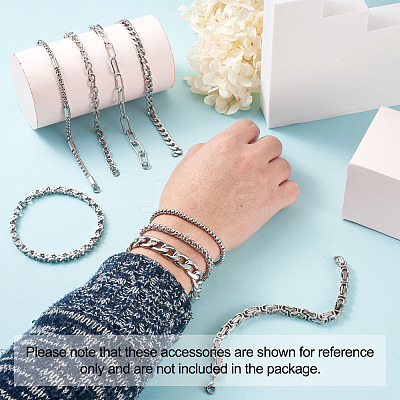 Unisex 304 Stainless Steel Chain Bracelets BJEW-TA0001-05P-1