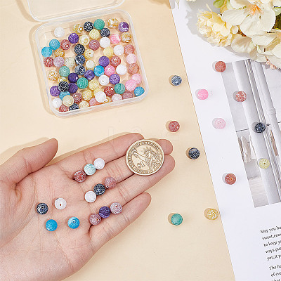 120Pcs 10 Colors Natural Weathered Agate Beads G-HY0001-90-1