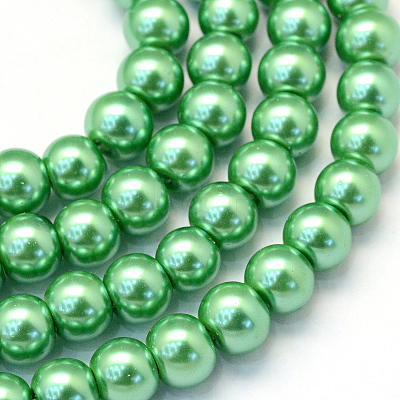 Baking Paint Pearlized Glass Pearl Round Bead Strands HY-Q003-4mm-69-1