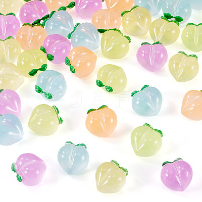 50Pcs 5 Colors Luminous Translucent Resin Decoden Cabochons RESI-TA0004-34-1