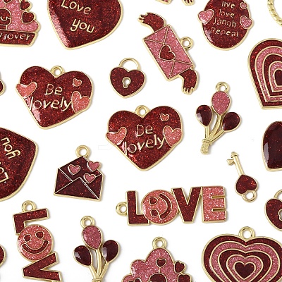 28Pcs 14 Styles Alloy Pendants ENAM-FS0002-84-1