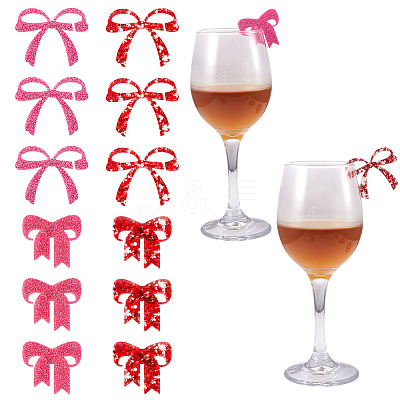 24Pcs 4 Colors Acrylic Wine Glass Charms AJEW-TA0002-87-1