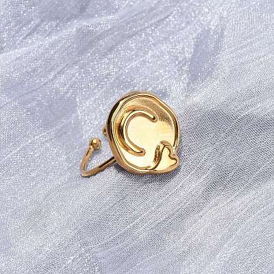 Adjustable 304 Stainless Steel Cuff Open Rings LS-RJEW-C151-01A-G-1