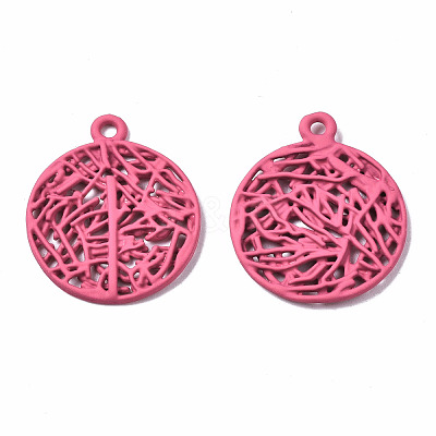 Spray Painted Alloy Pendants PALLOY-Q434-010C-NR-1