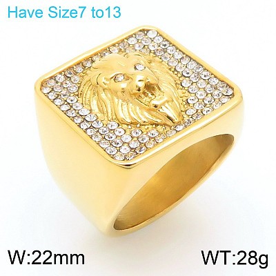 304 Stainless Steel Cubic Zirconia Finger Rings for Men FS-WG9BEFD-14-1