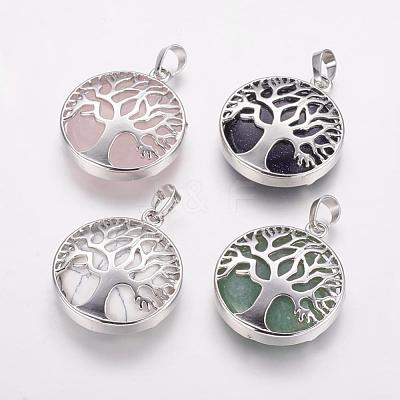Natural & Synthetic Mixed Stone Pendants G-E388-P-1