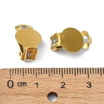 Ion Plating(IP) 304 Stainless Steel Clip-on Earring Findings STAS-Q318-05G-1