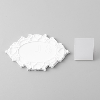 Oval Gesso Earring Display Plate EDIS-WH0016-045-1