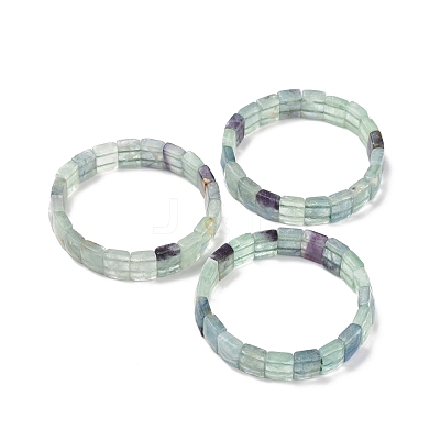 Natural Fluorite Gemstone Stretch Bracelets BJEW-F406-B06-1