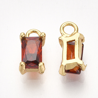 Brass Cubic Zirconia Charms X-KK-S350-367E-1