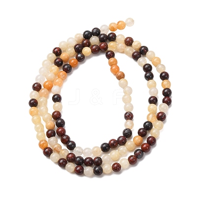 Natural Red Bloodstone and Yellow Jade Beads Strands G-Z116-A17-3mm-1