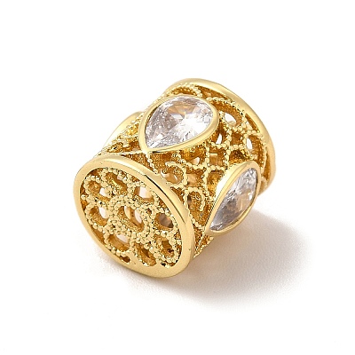 Rack Plating  Brass Cubic Zirconia Beads KK-G458-13G-1