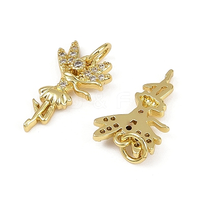 Brass Micro Pave Cubic Zirconia Pendants KK-I358-029G-1