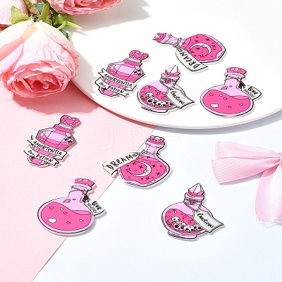8Pcs 4 Styles Acrylic Pendants MACR-FS0001-76-1