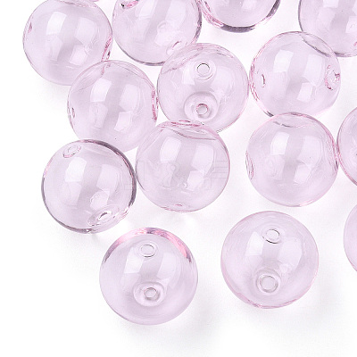 Transparent Blow High Borosilicate Glass Globe Beads GLAA-T003-09A-1