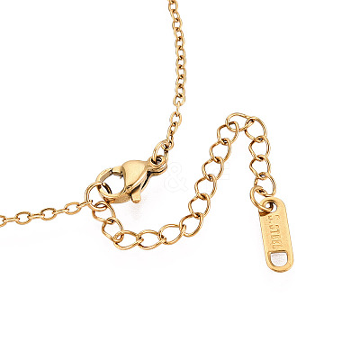 304 Stainless Steel Pendant Necklaces NJEW-T018-36G-1