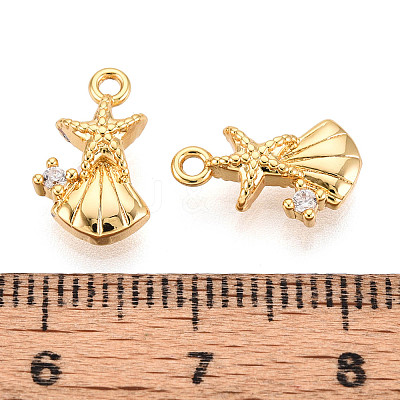 Brass Micro Pave Cubic Zirconia Charms KK-N263-102G-1