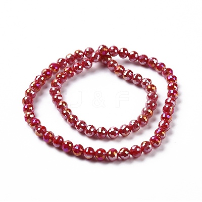 Electroplate Glass Beads Strands GLAA-E036-14B-1