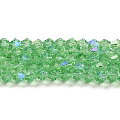 Transparent Electroplate Glass Beads Strands GLAA-F029-3mm-D24-1