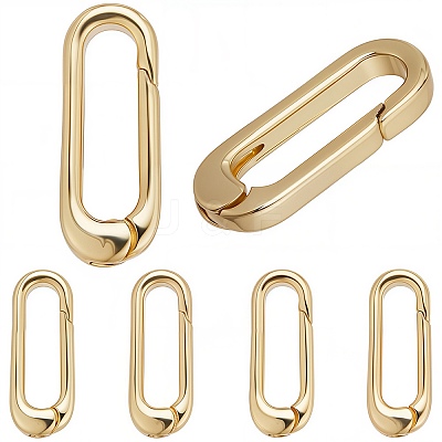 6Pcs Brass Spring Gate Rings KK-SC0003-85-1