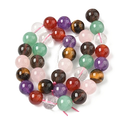 Natural Mixed Gemstone Beads Strands G-P574-A02-10mm-1