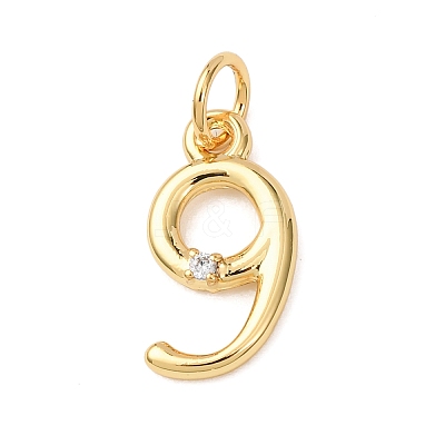 Brass Micro Pave Cubic Zirconia Pendants KK-D019-28G-09-1