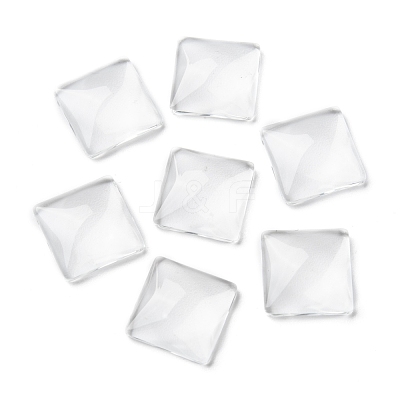 Transparent Glass Square Cabochons GGLA-S022-15mm-1