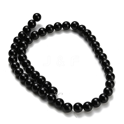 Natural Black Onyx(Dyed & Heated) Beads Strands G-H329-C06-6mm-1