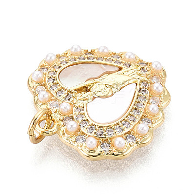 Brass Micro Pave Clear Cubic Zirconia Pendants KK-N268-71G-1