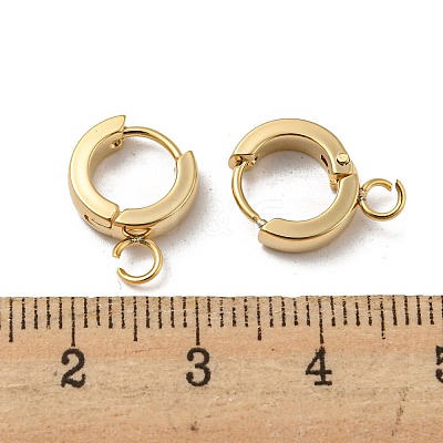 201 Stainless Steel Huggie Hoop Earrings Findings STAS-A167-01E-G-1