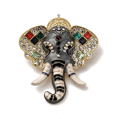 Enamel Rhinestone Brooch JEWB-K027-06G-1