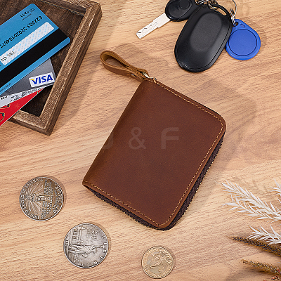 Rectangle Leather Credit Card Wallets for Women Men AJEW-WH20001-31A-1