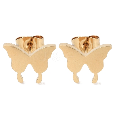 PVD Vacuum Plating 304 Stainless Steel Stud Earrings for Women EJEW-A048-48D-G-1