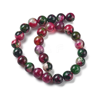Natural Multi-Color Agate Beads Strands G-A261-B13-14mm-1