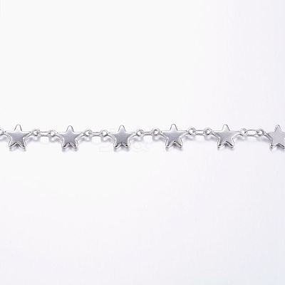 Non-Tarnish 3.28 Feet Handmade 304 Stainless Steel Bar Link Chains X-STAS-G038-01P-1