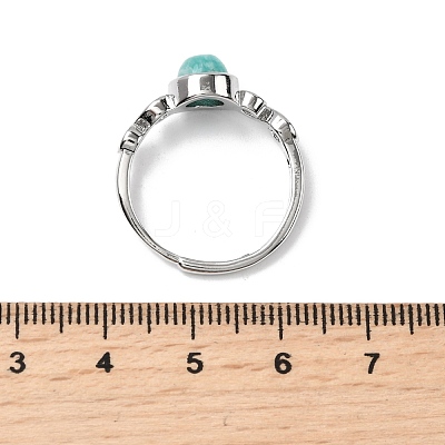 Natural Amazonite Finger Rings RJEW-A084-04P-08-1