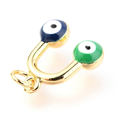 Brass Enamel Pendants KK-Y001-01D-G-1