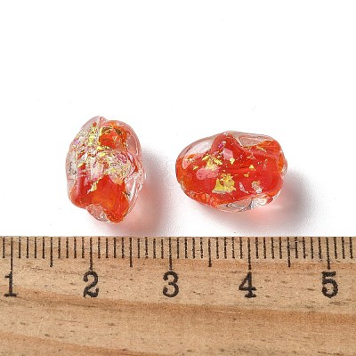 Handmade Foil Lampwork Beads Strands FOIL-Z001-06C-1